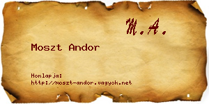 Moszt Andor névjegykártya